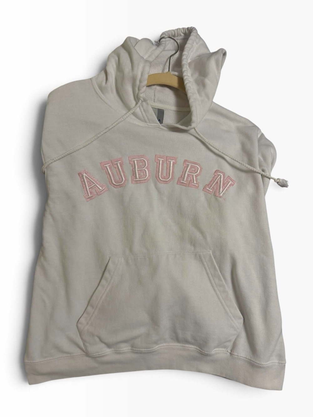 J. America Cream Hoodie with Pink 'AUBURN' Embroidery